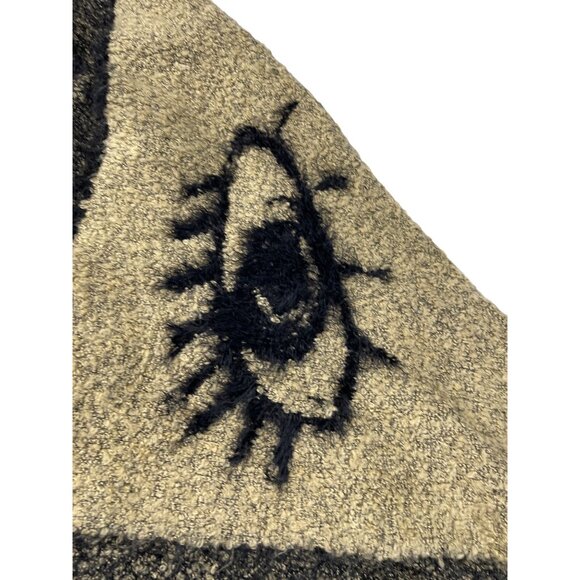 Tempo Paris womans beige black Eye-Pattern Poncho Shawl size M/L SKU 9292 - Picture 4 of 12